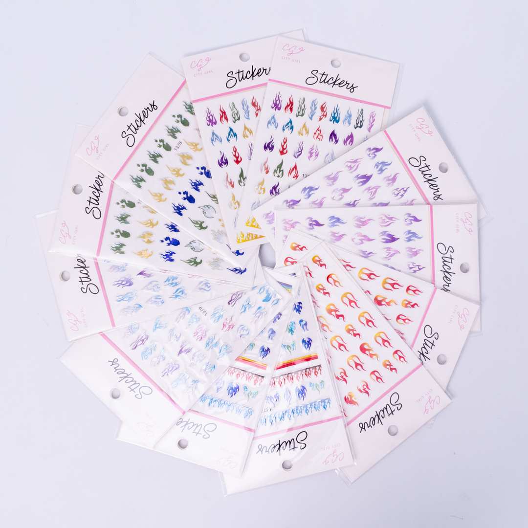 STIKERS PARA UÑAS LLAMA CITY GIRL X 12 UNIDADES KKZ-7443*2400