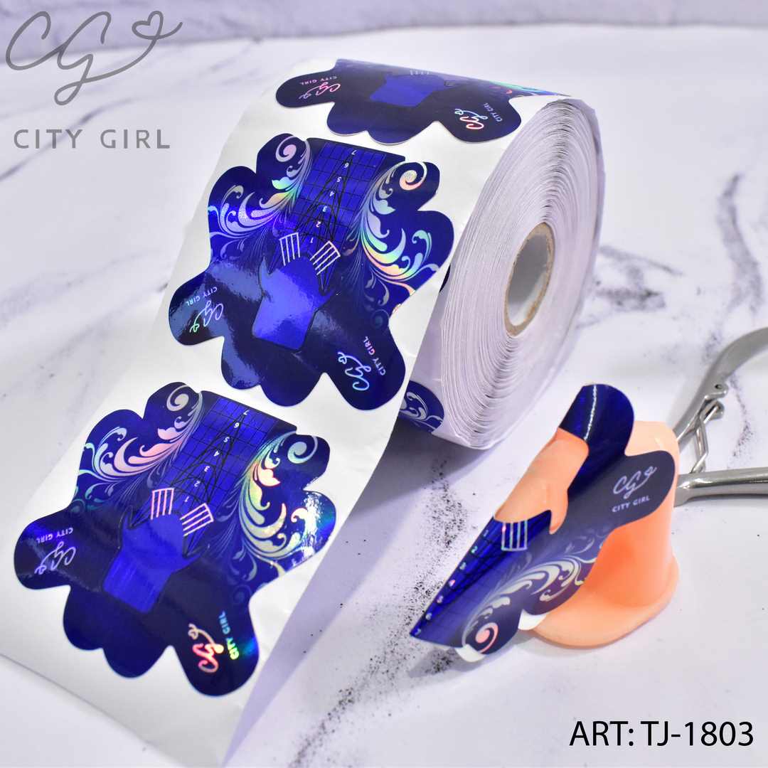MOLDE DE UÑAS AZUL CITY GIRL X 300 PCS TJ-1803*100