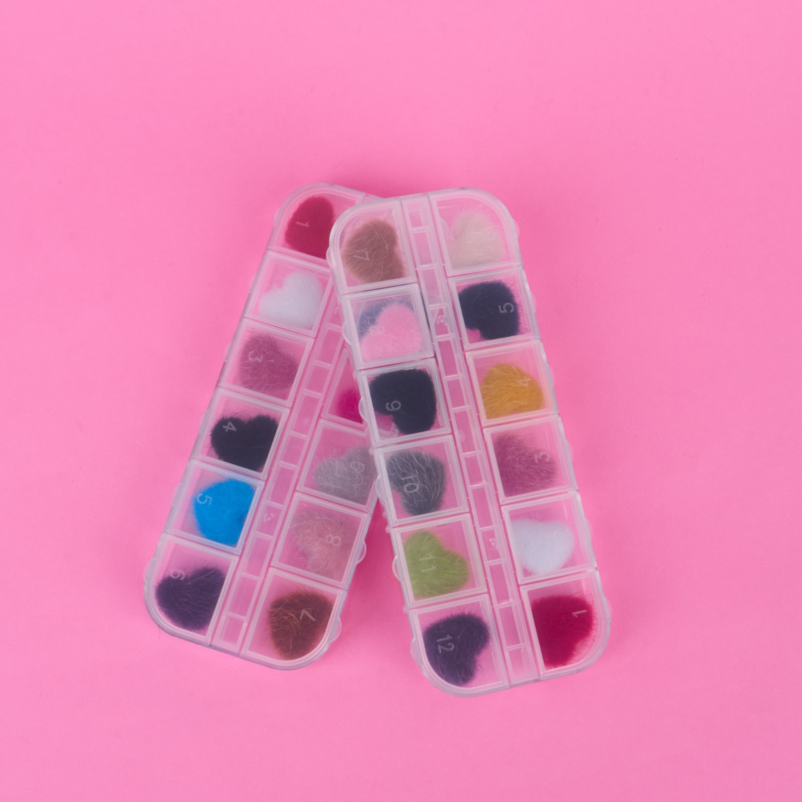ACCESORIOS PARA UÑAS EN FORMA DE CORAZON POMPOM CITY GIRL GH-9015*480