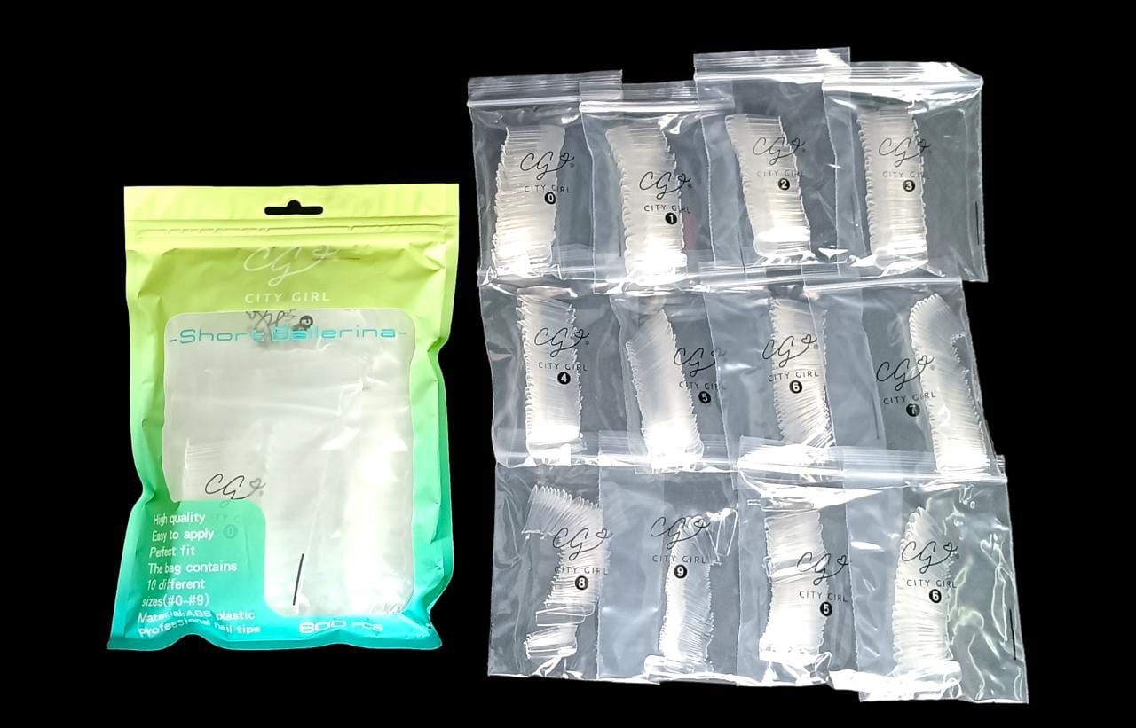 TIPS PARA SOFT GEL SHORT BALLERINA, 600 UNIDADES EN BOLSA CITY GIRL JPT-D507