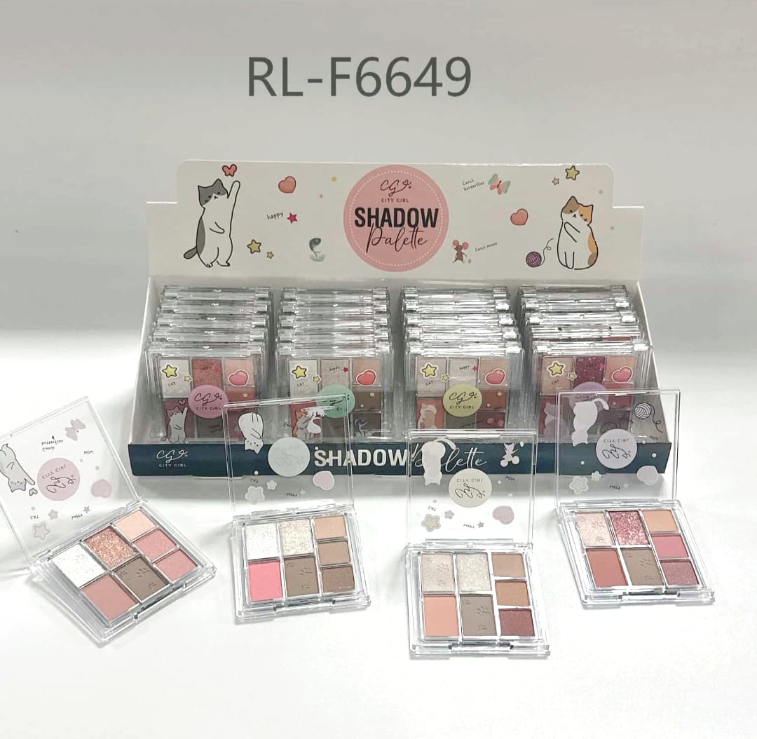 PALETA DE SOMBRA 7 COLORES, 4 TONOS CITY GIRL (APROBADO POR ANMAT) RL-F6649*288
