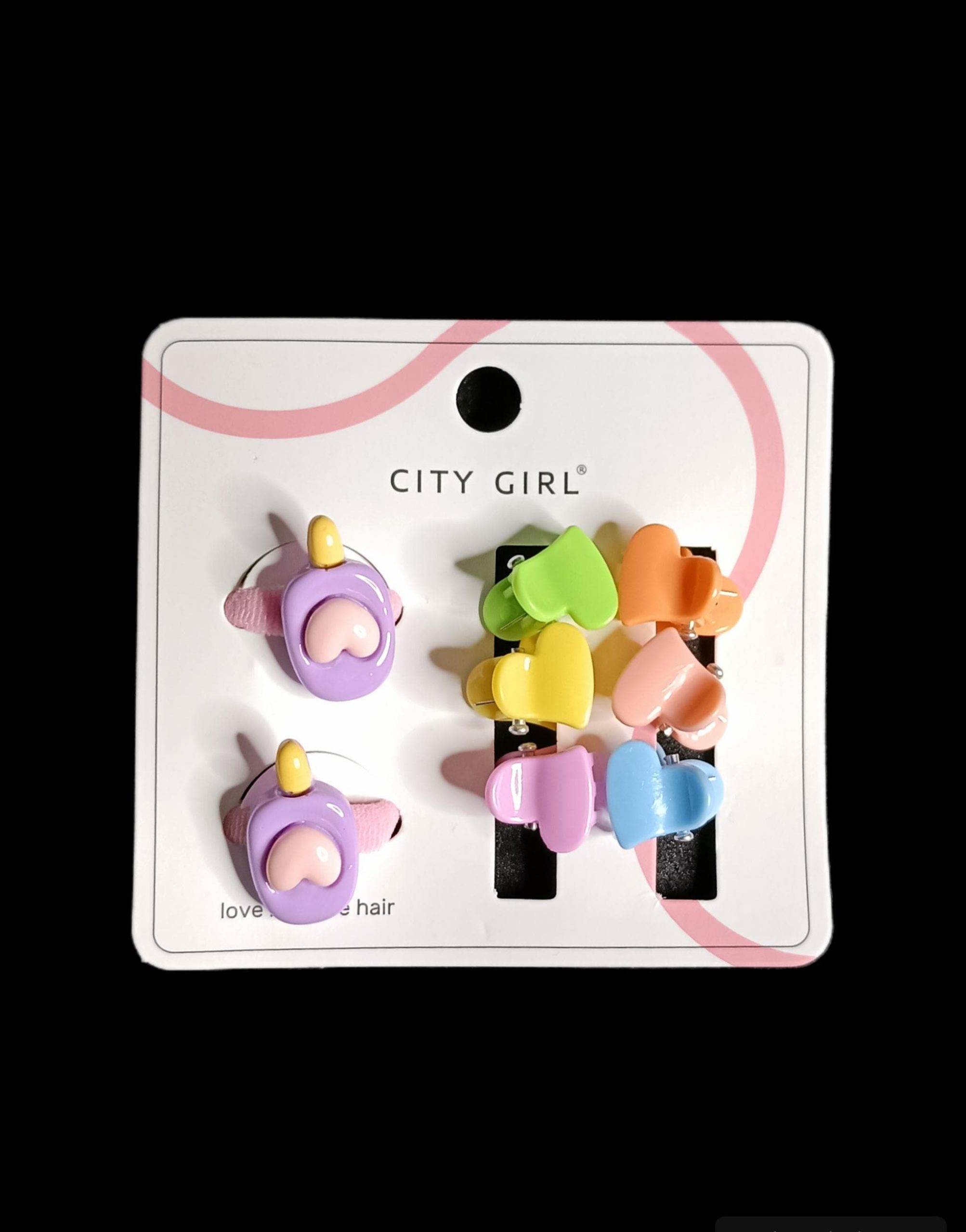 BLISTER DE HEBILLAS + COLITAS, VARIOS MODELOS CITY GIRL 3606-11*600