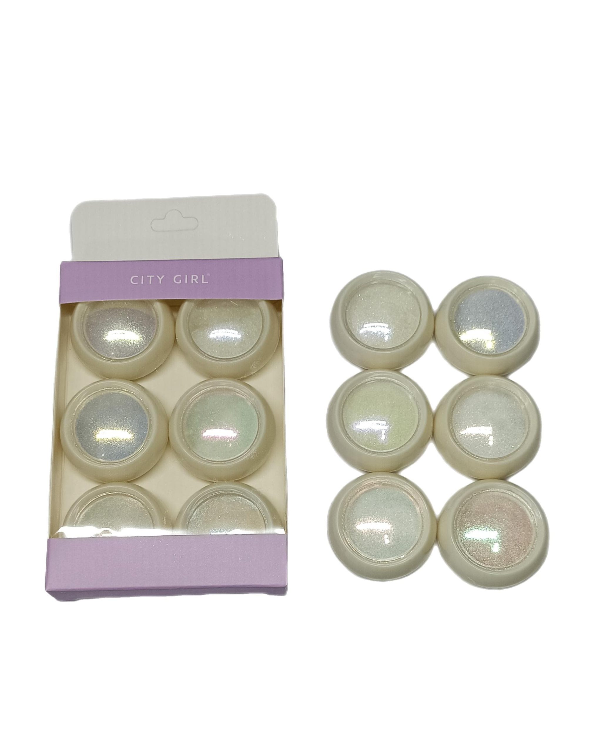 SET POLVO AURORA BLANCO (CRYSTAL CHROME POWDER) CITY GIRL GO-40422*288
