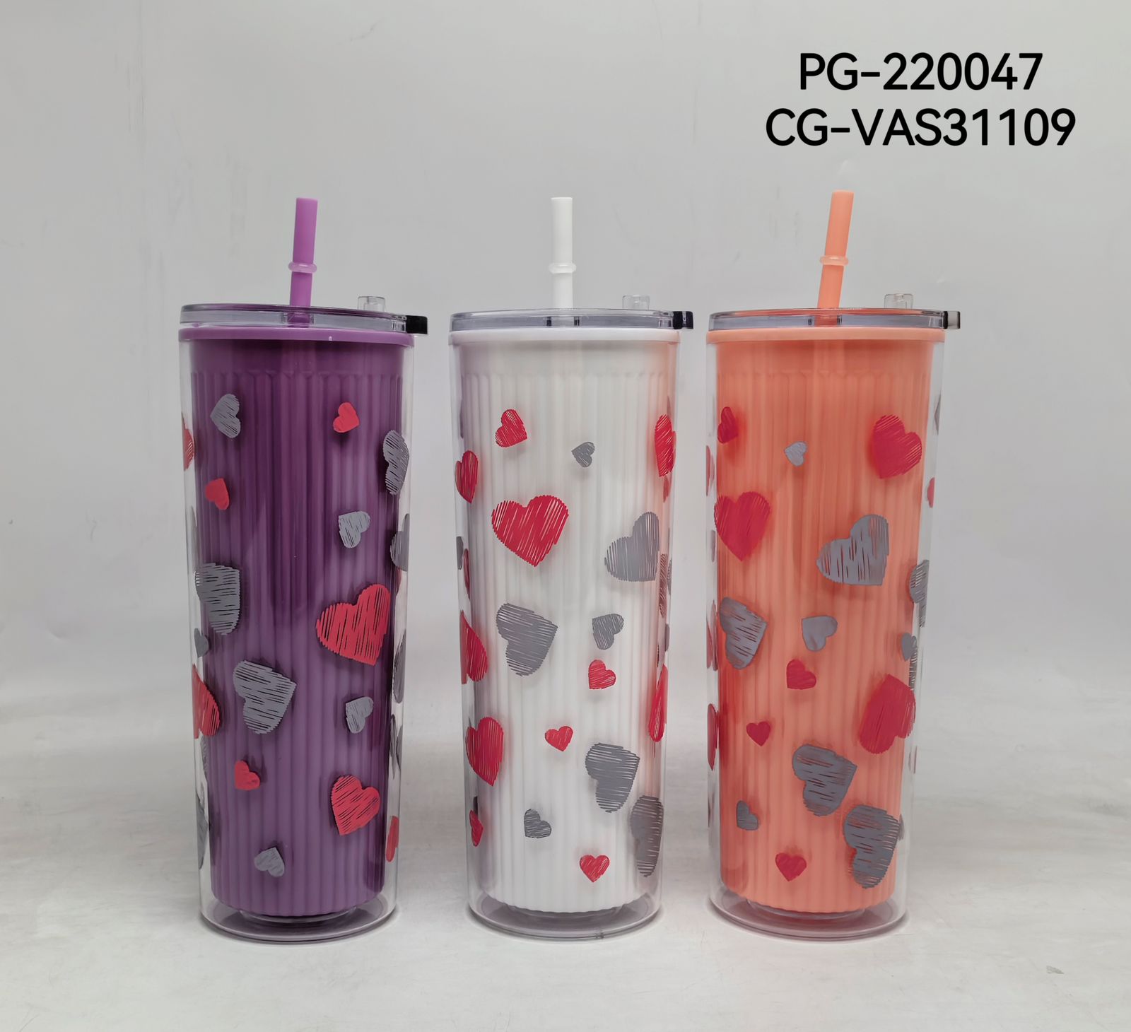 VASO DE PLASTICO CON SORBETE, 3 COLORES CITY GIRL PG-220047*60