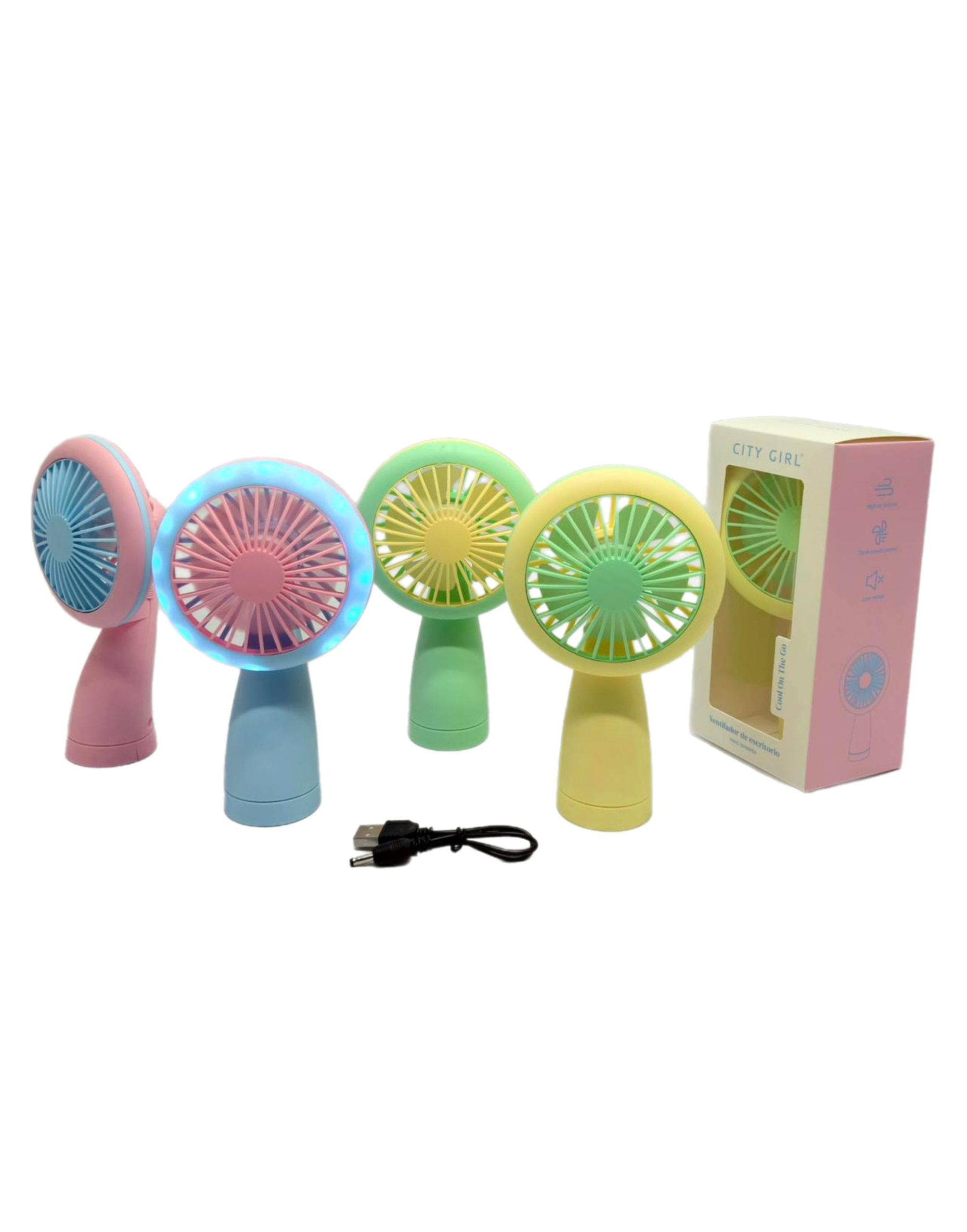VENTILADOR PORTATIL, 4 COLORES CITY GIRL HQ66-09*144