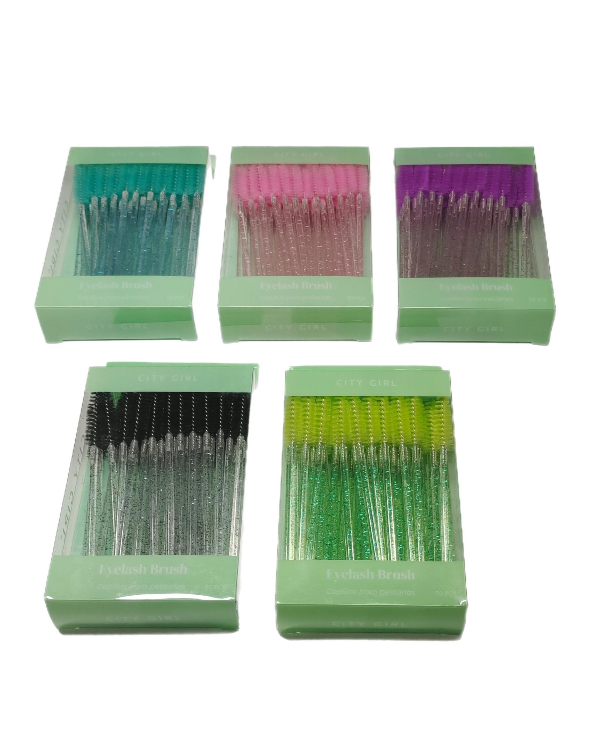 CEPILLOS CON GLITTER PARA PESTAÑAS, 5 COLORES CITY GIRL YJ-8244*400