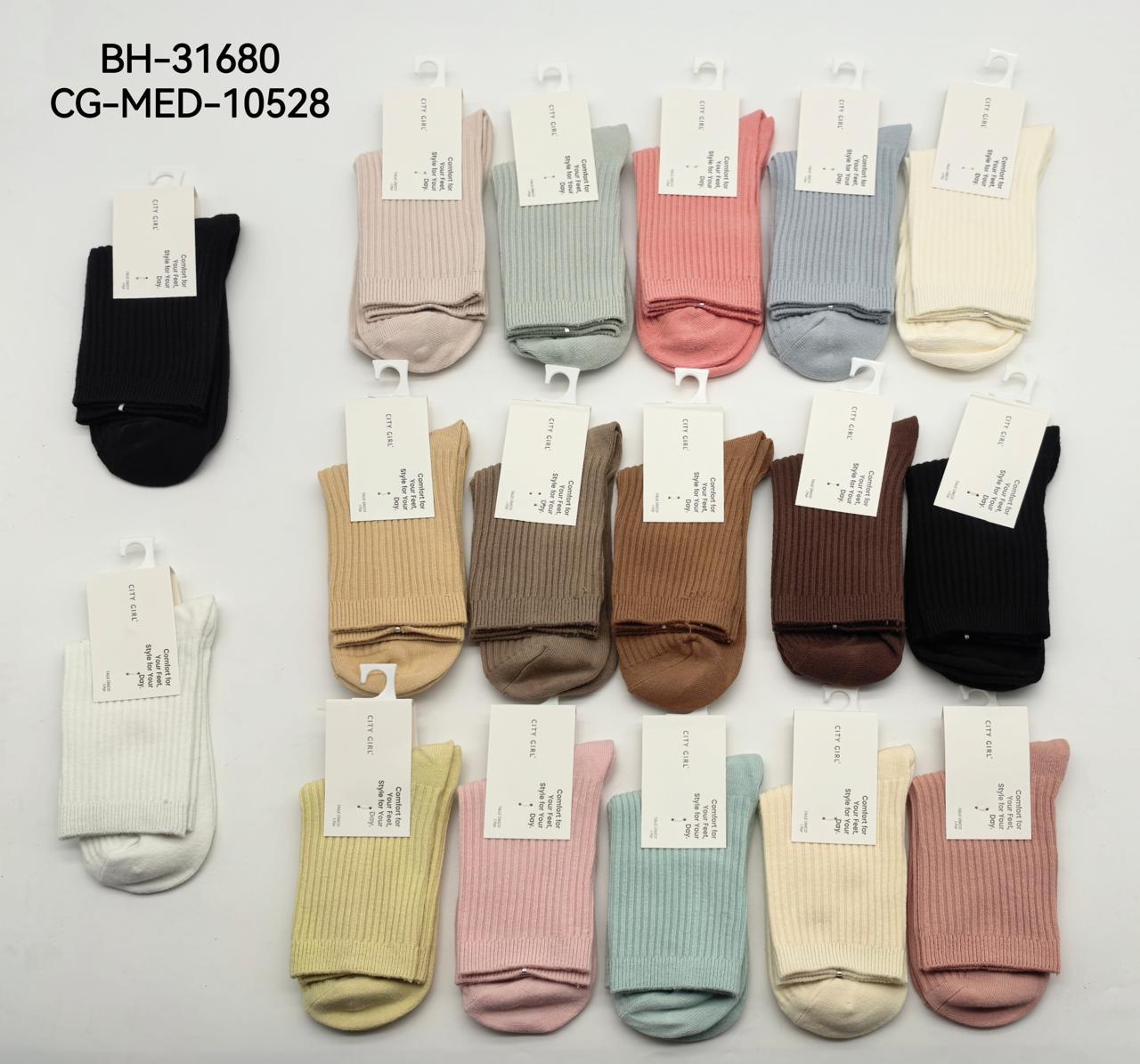 MEDIAS LISAS, VARIOS COLORES X10PCS CITY GIRL BH-31680*500