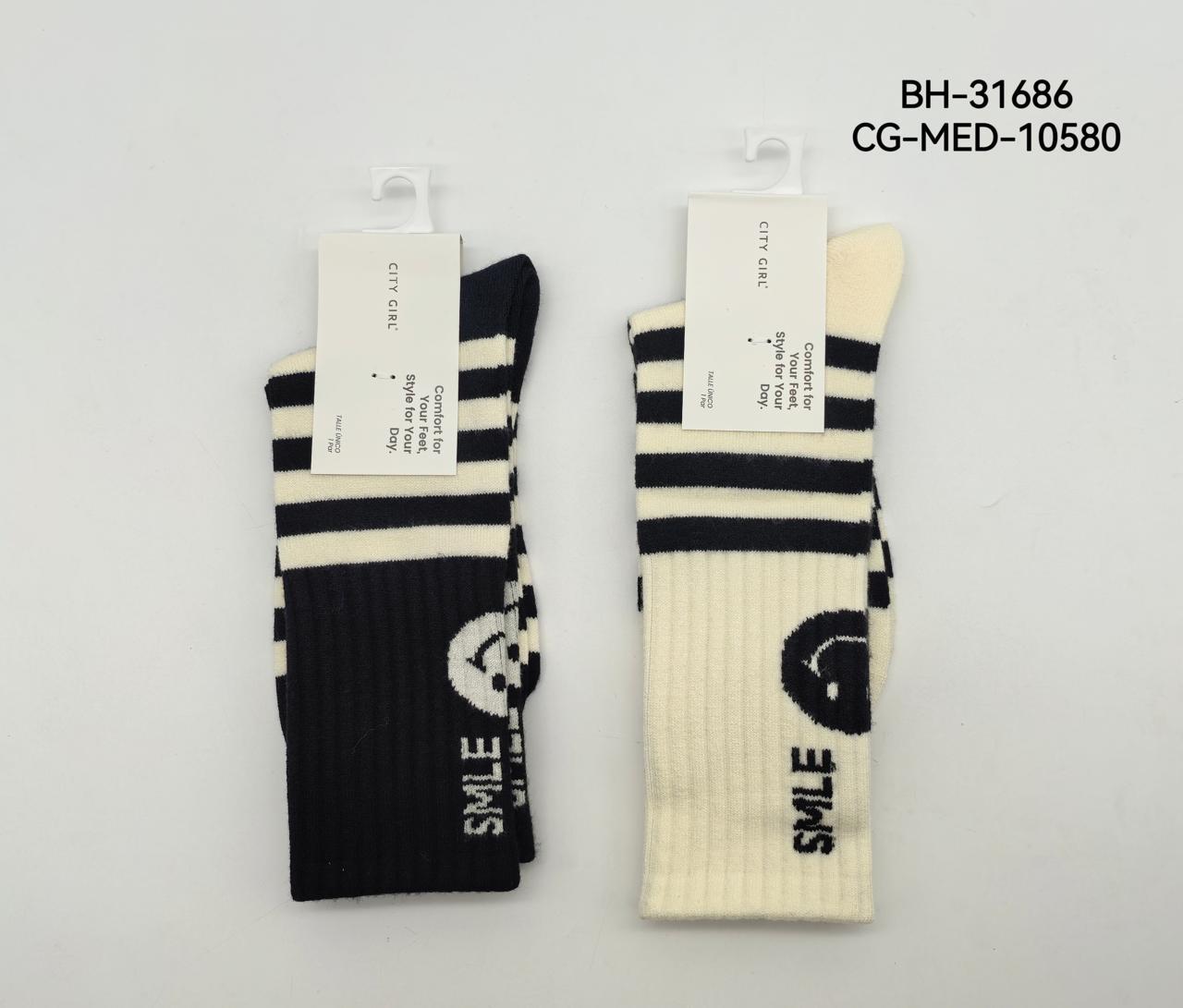 MEDIAS SMILE, 2 COLORES X10PCS CITY GIRL BH-31686*500