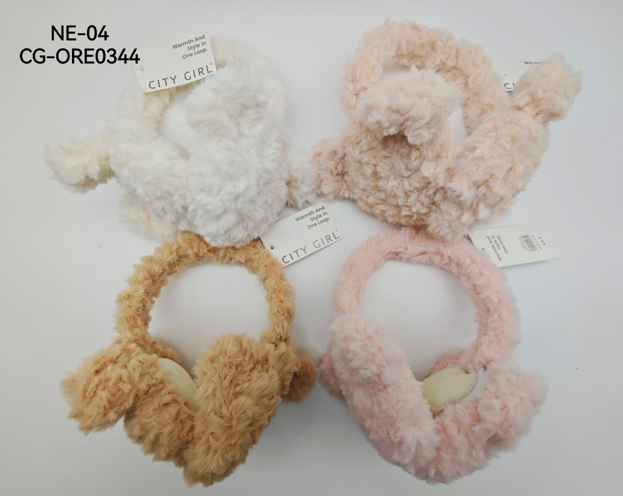 OREJERAS DE PELUCHITO CON OREJAS, VARIOS COLORES CITY GIRL NE-04*240