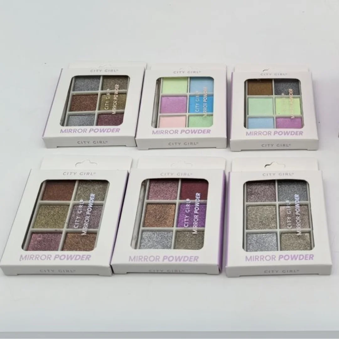 PALETA DE POLVO AURORA/ESPEJADO SOLIDO, 6 COMBINACIONES CITY GIRL PX2445
