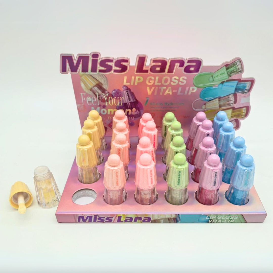 LIP GLOSS CON VITAMINA, 6 COLORES MISS LARA MS-311*720
