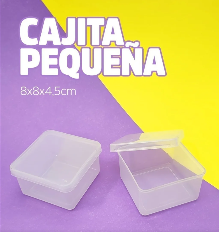 Cajita Pequeña Tupper Envase TRASPARANTE Y ROSA