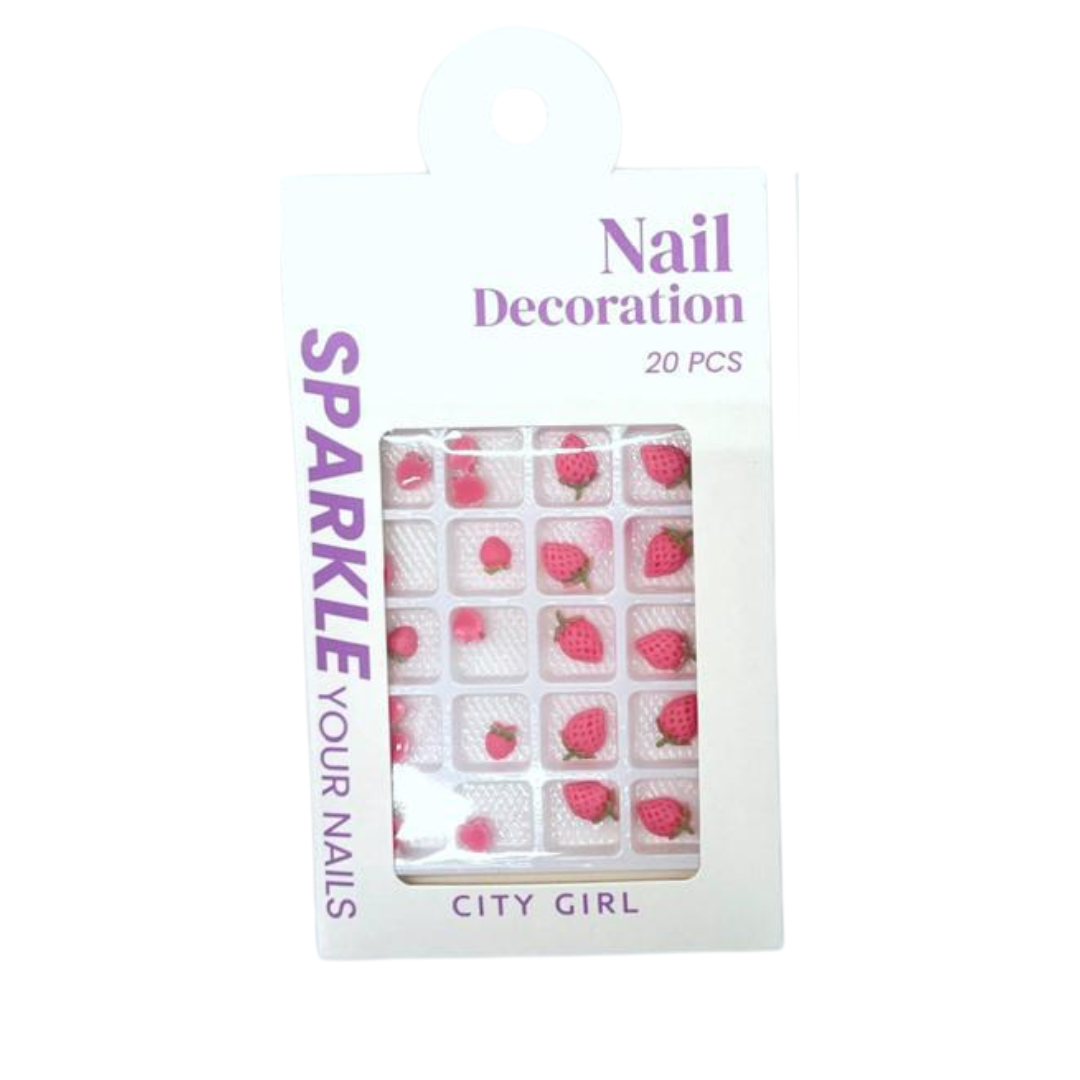 DECORACIÓN PARA UÑAS FRUTILLAS (SURTIDO) CITY GIRL GO-25050
