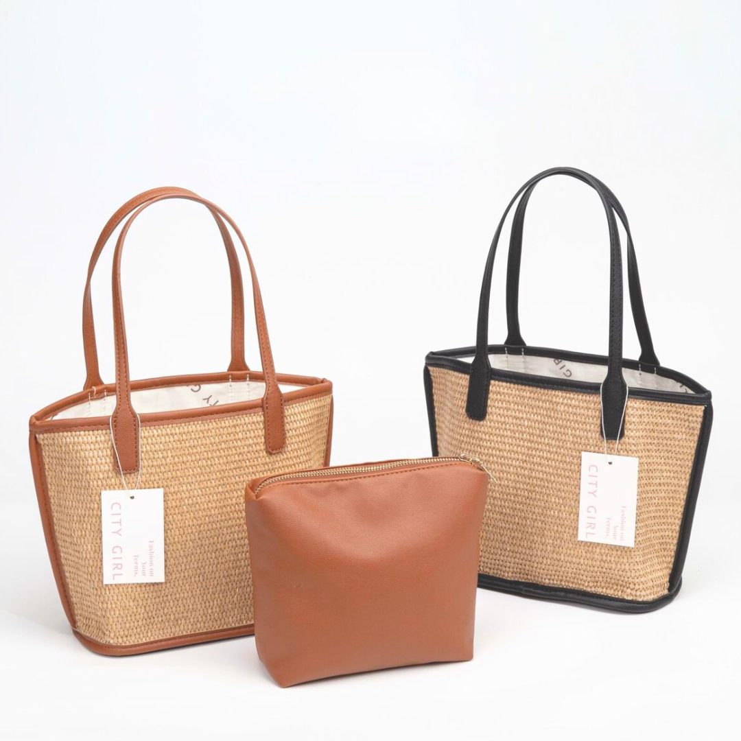 CARTERA DE YUTE CON ESTUCHE CITY GIRL 11639-3*60