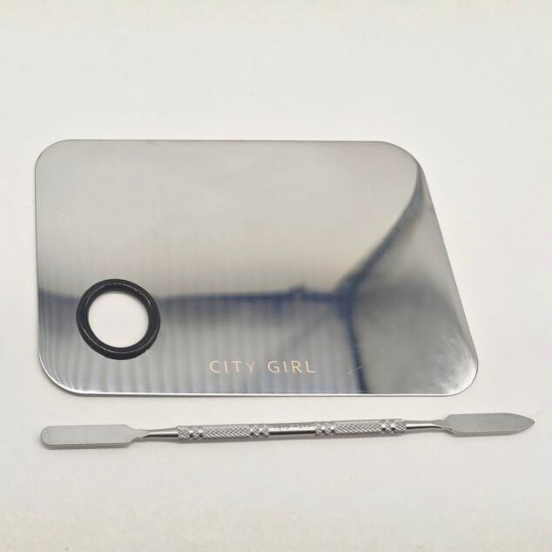 PALETA MEZCLADORA DE METAL CON ESPÁTULA RECTANGULAR CITY GIRL V26047-11