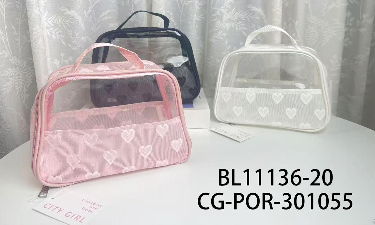 PORTA COSMÉTICOS “CORAZONES”, 3 COLORES BL11136-20*200