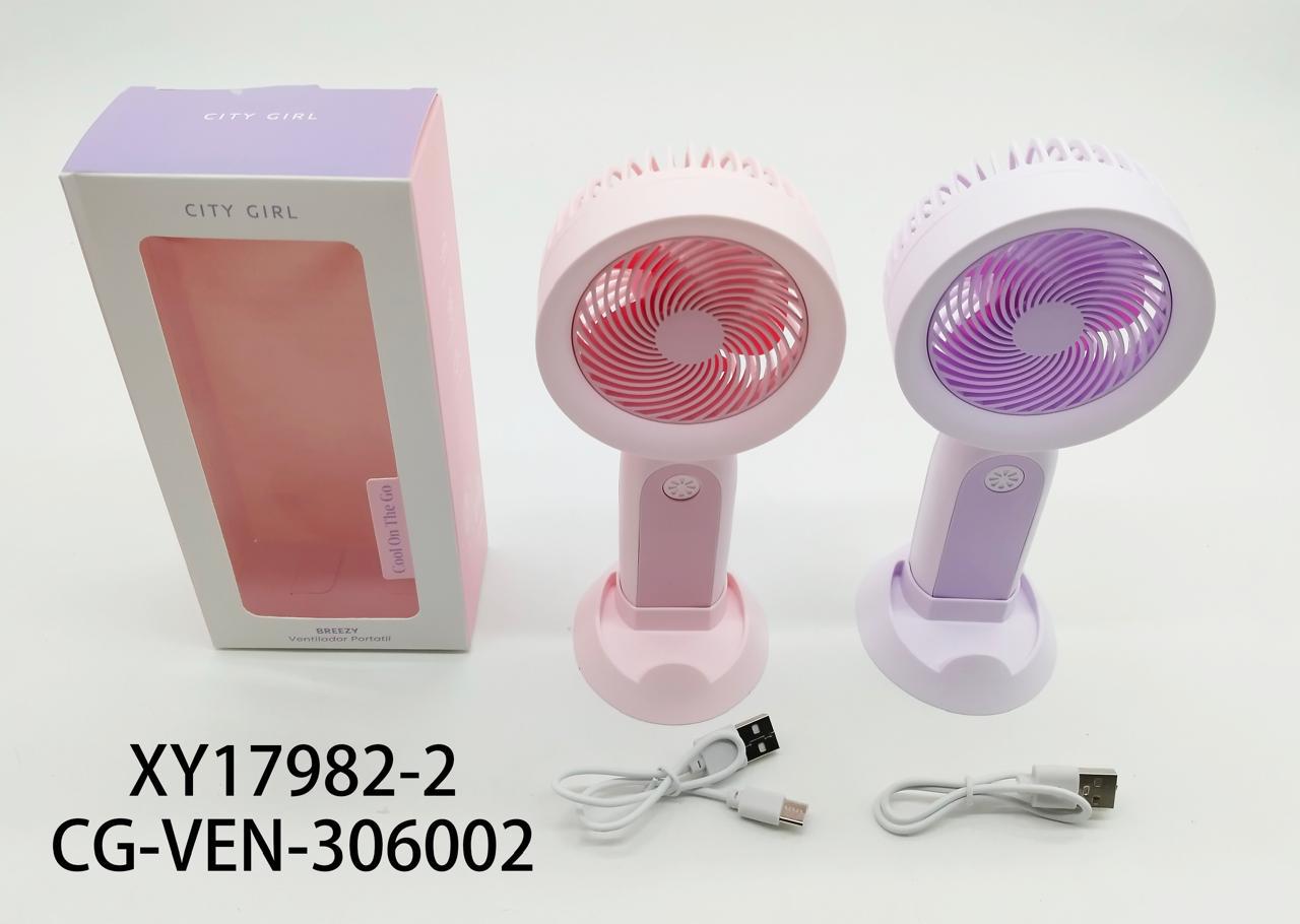 VENTILADOR PORTATIL, 2 COLORES CITY GIRL XY17982-2*144