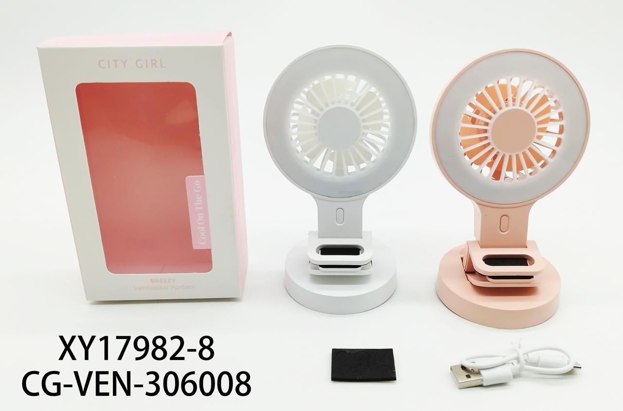VENTILADOR PORTATIL, 2 COLORES CITY GIRL XY17982-8*120