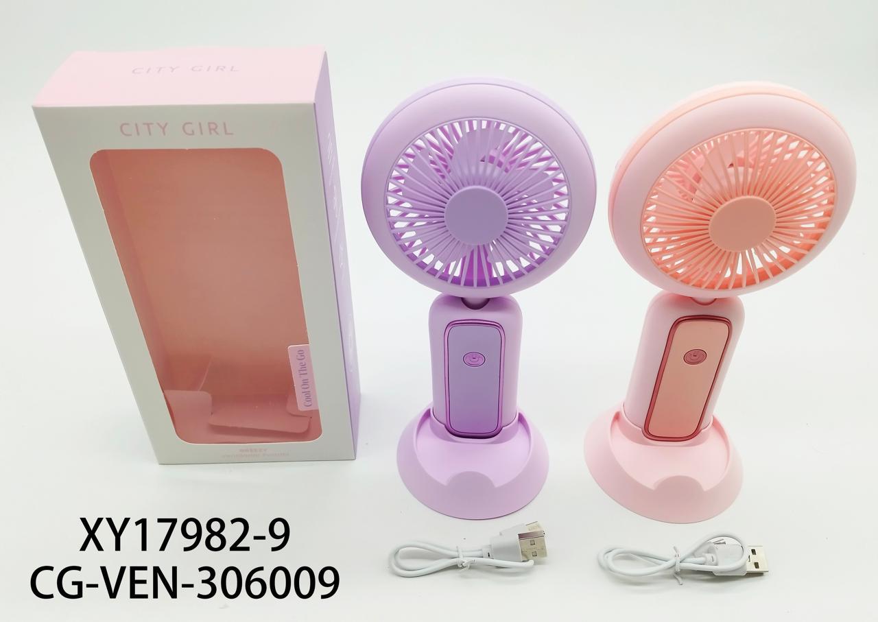 VENTILADOR PORTATIL, 2 COLORES CITY GIRL XY17982-9*120