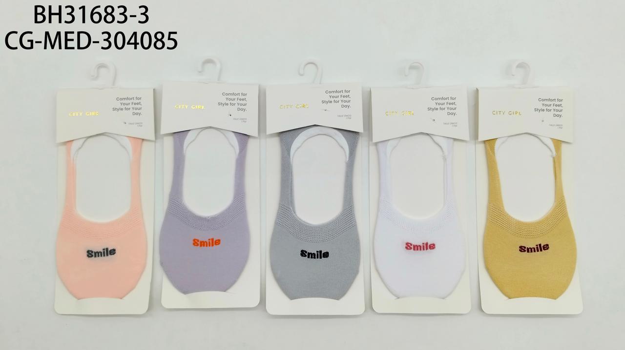 MEDIAS SOQUETE "SMILE", 5 COLORES X10 PCS CITY GIRL BH31683-3*500