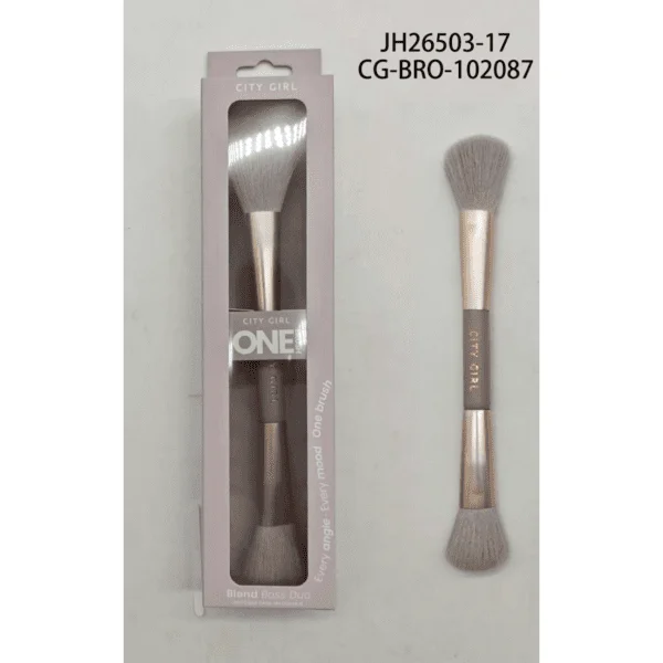 BROCHA DUO PARA BASE O RUBOR EN CREMA Y PARA DIFUMINAR CITY GIRL JH26503-17