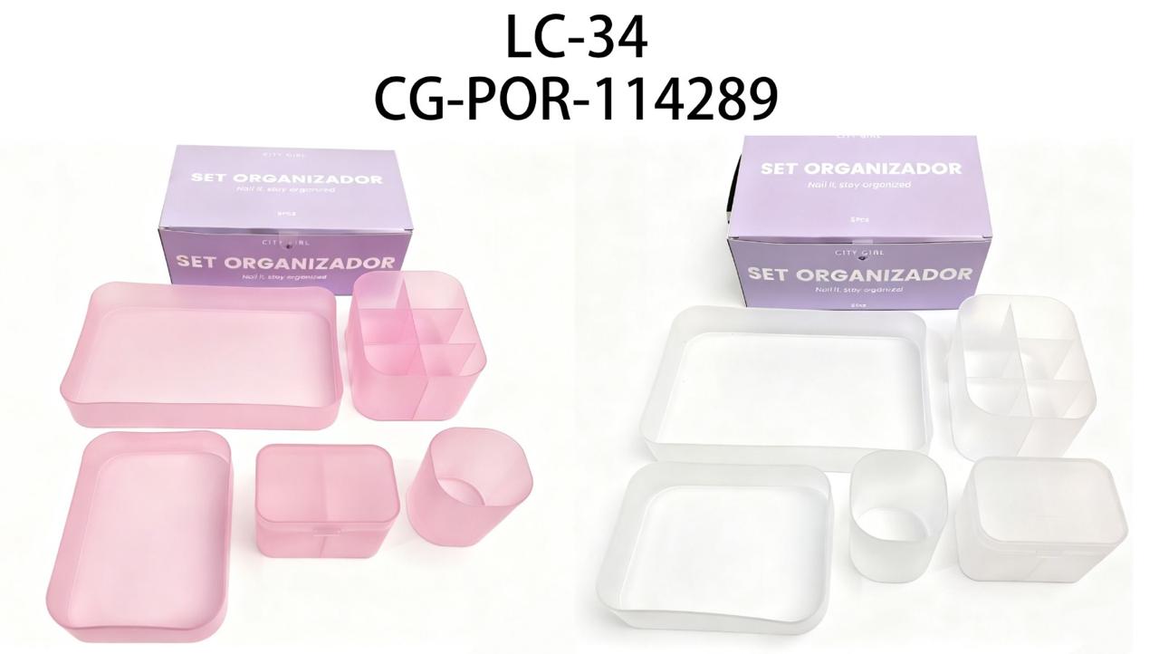 SET ORGANIZADOR DE HERRAMIENTAS PARA MANICURIA CITY GIRL LC-34*20