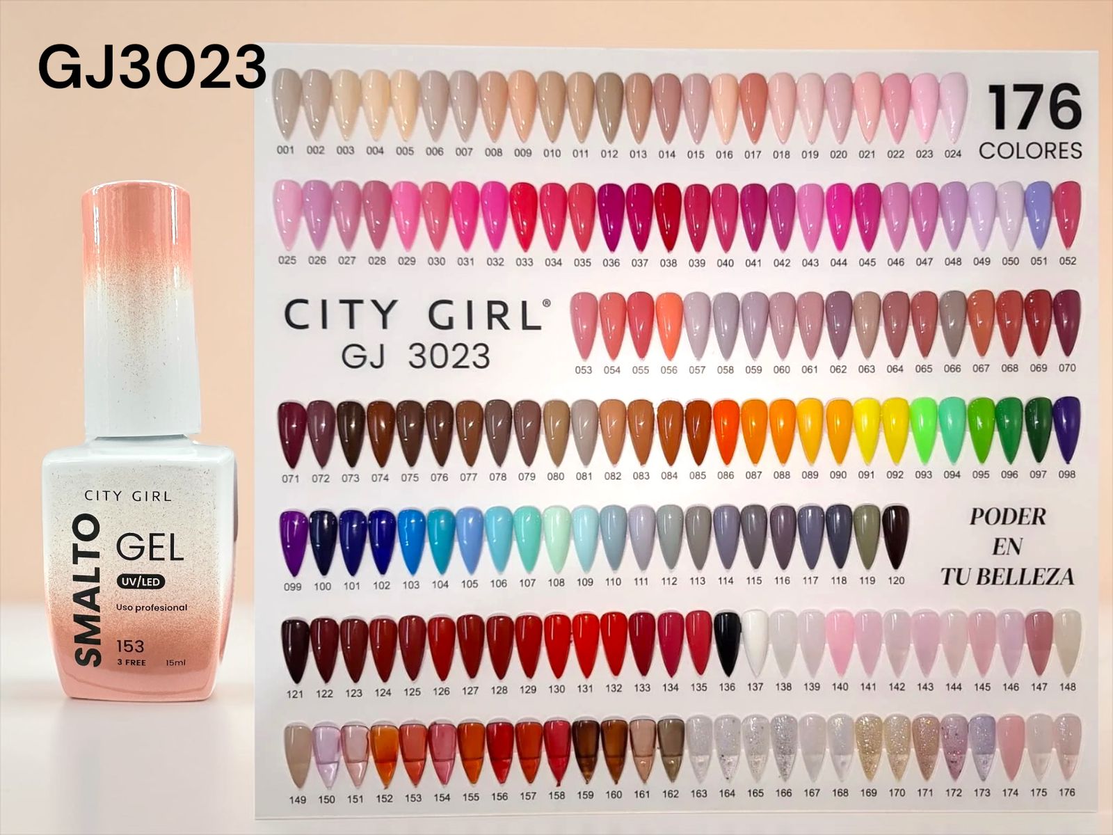 ESMALTES SEMIPERMANENTE 15ML CITY GIRL GJ-3023*360