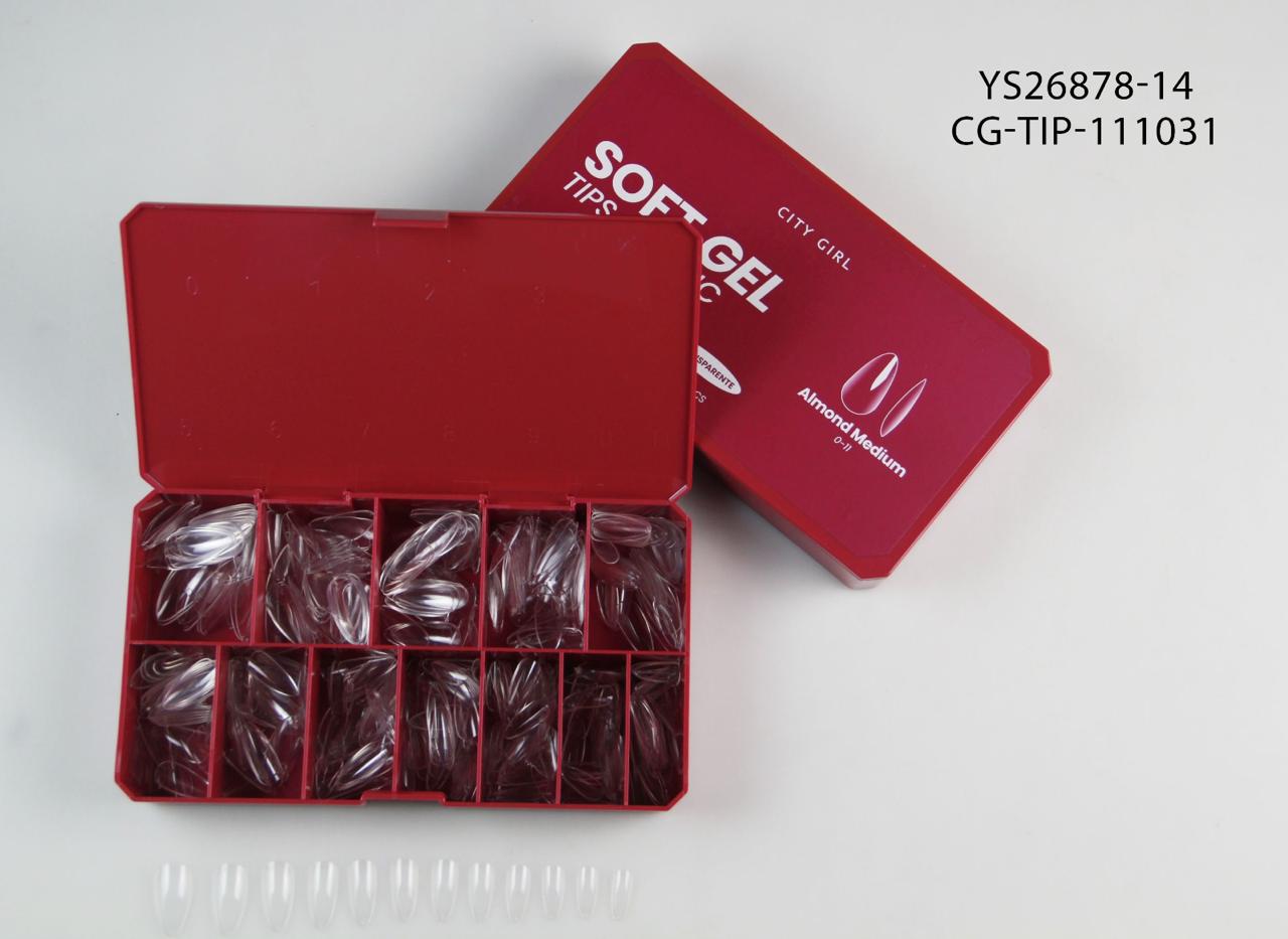 TIPS SOFT GEL CLASSIC ALMOND MEDIUM X504 PCS (0-11) CITY GIRL YS26878-14*80
