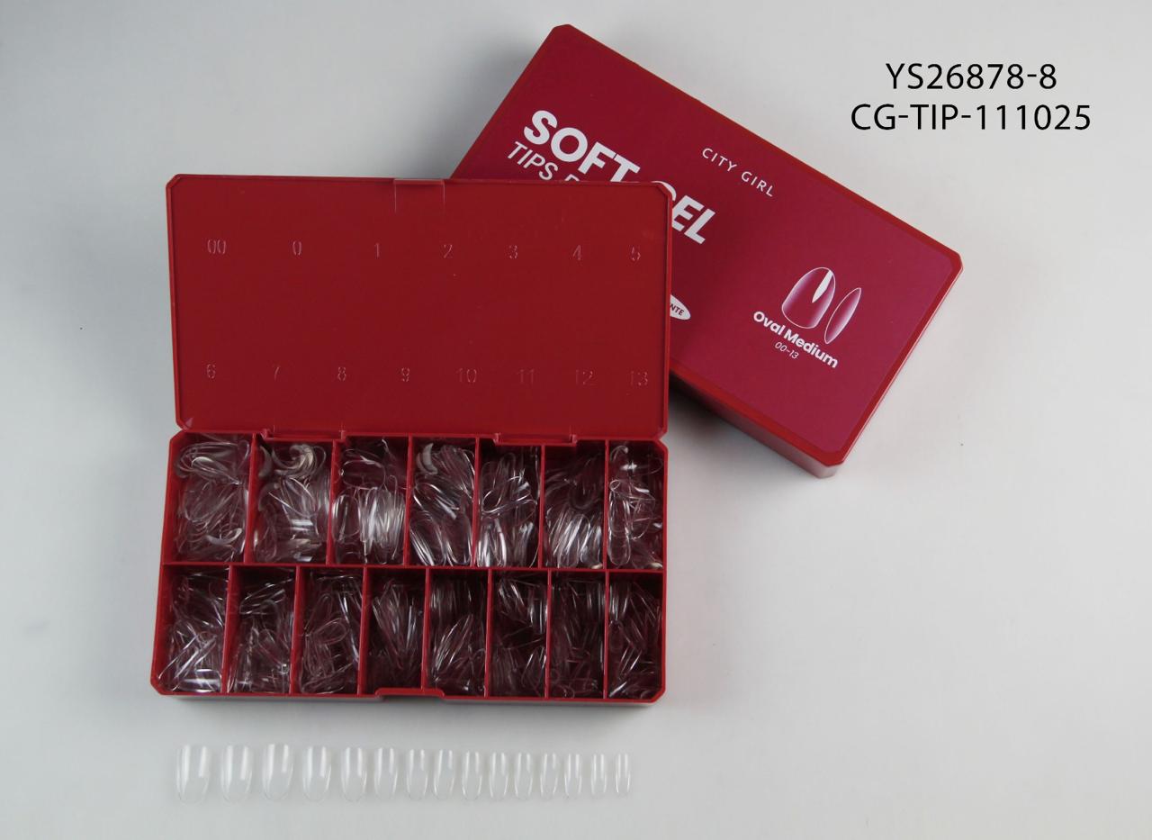 TIPS SOFT GEL PRO "ESCULPIDAS" OVAL MEDIUM X510 PCS (00-13) CITY GIRL YS26878-8*80