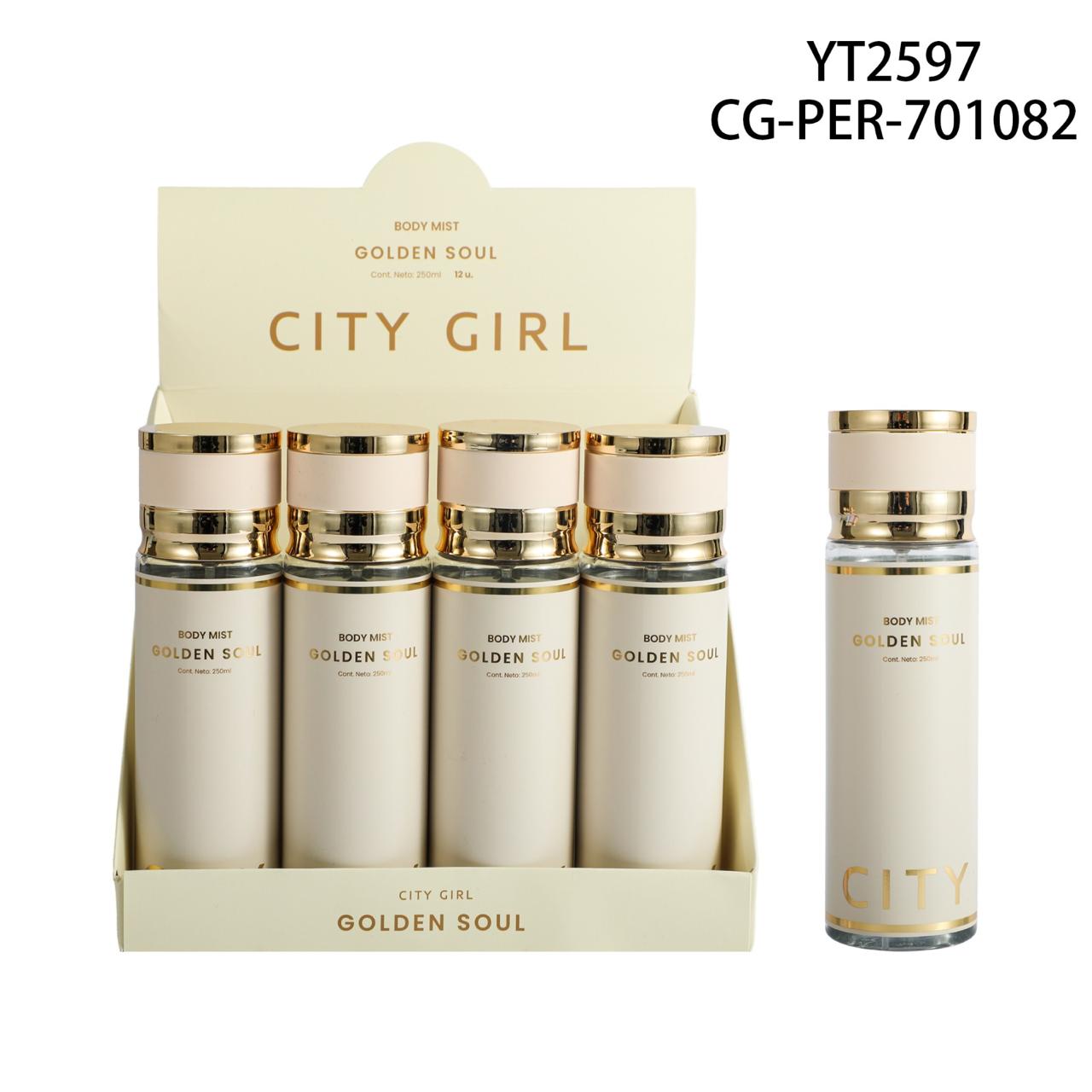 BODY MIST "GOLDEN SOUL" 250ML CITY GIRL YT2597*48