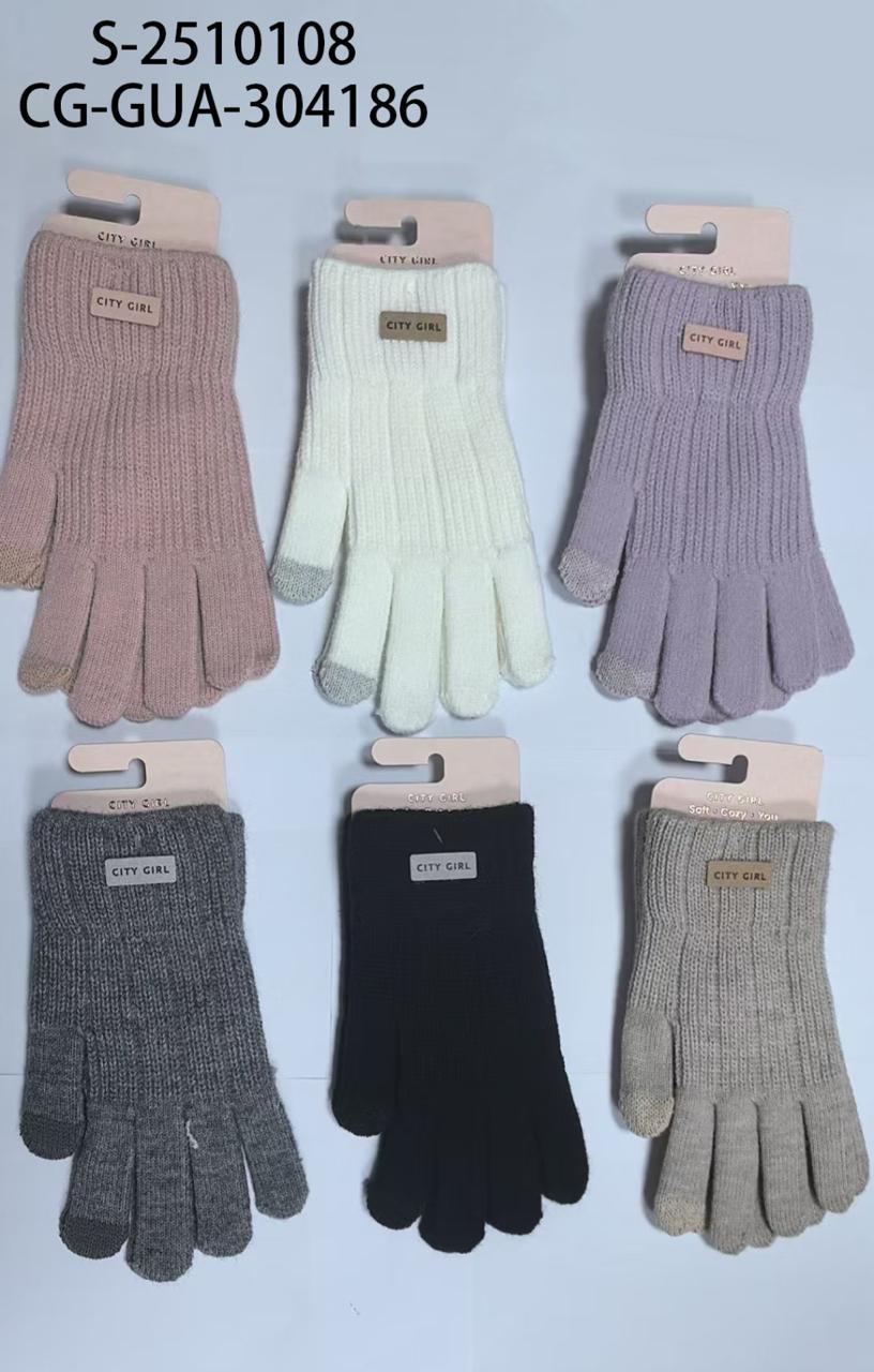 GUANTES TOUCH PARA CELULAR, PAQUETE X12 CITY GIRL S-2510108*360