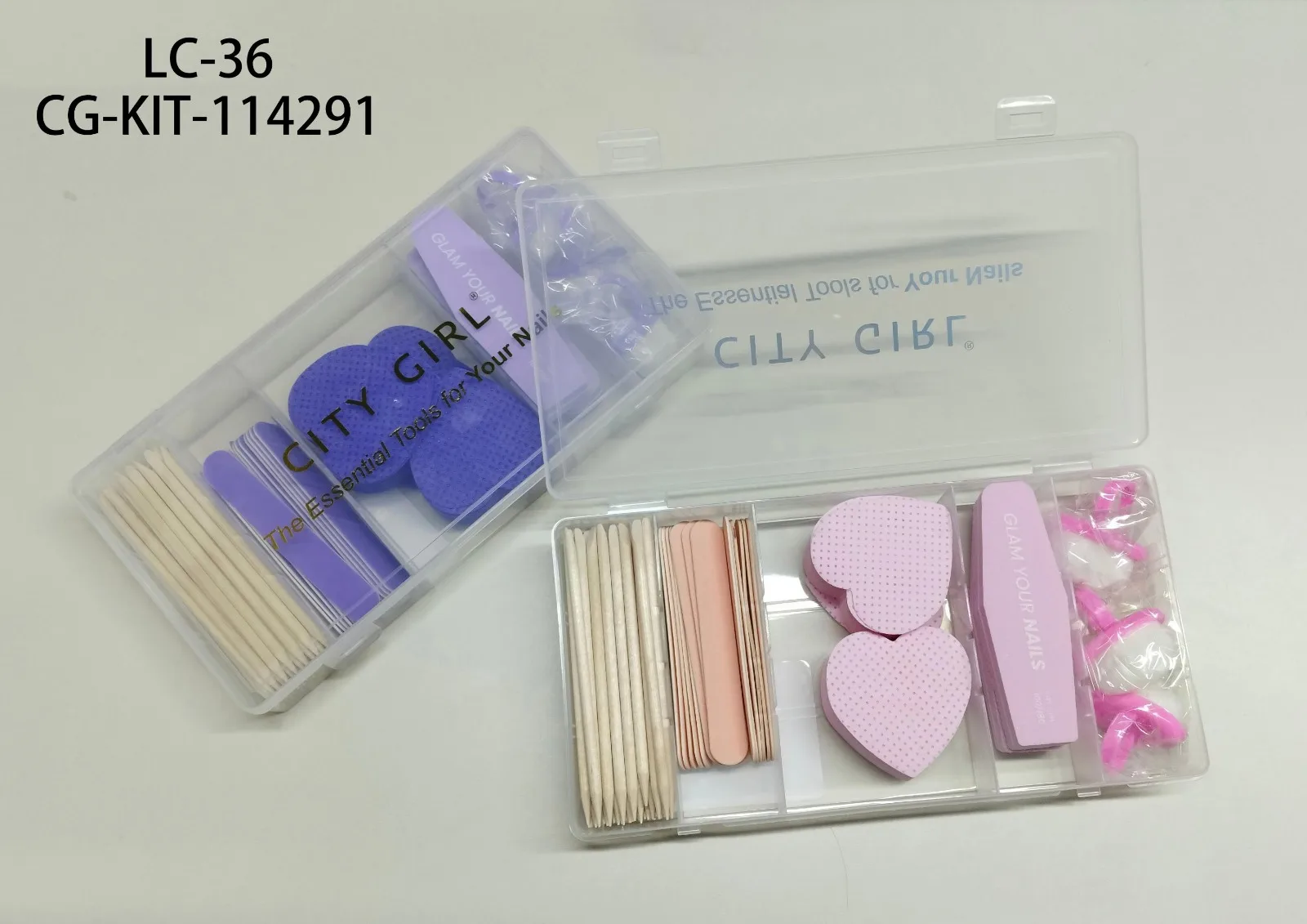 KIT CON ESENCIALES PARA UÑAS CITY GIRL LC-36*120