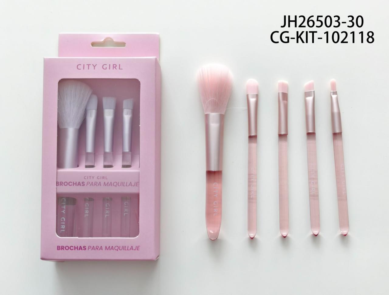 SET DE BROCHAS, 2 COLORES X5 PCS CITY GIRL JH26503-30*480
