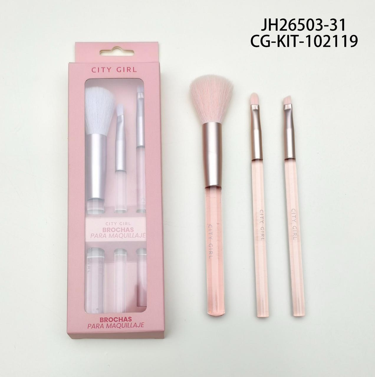 SET DE BROCHAS, 2 COLORES X3 PCS CITY GIRL JH26503-31*480