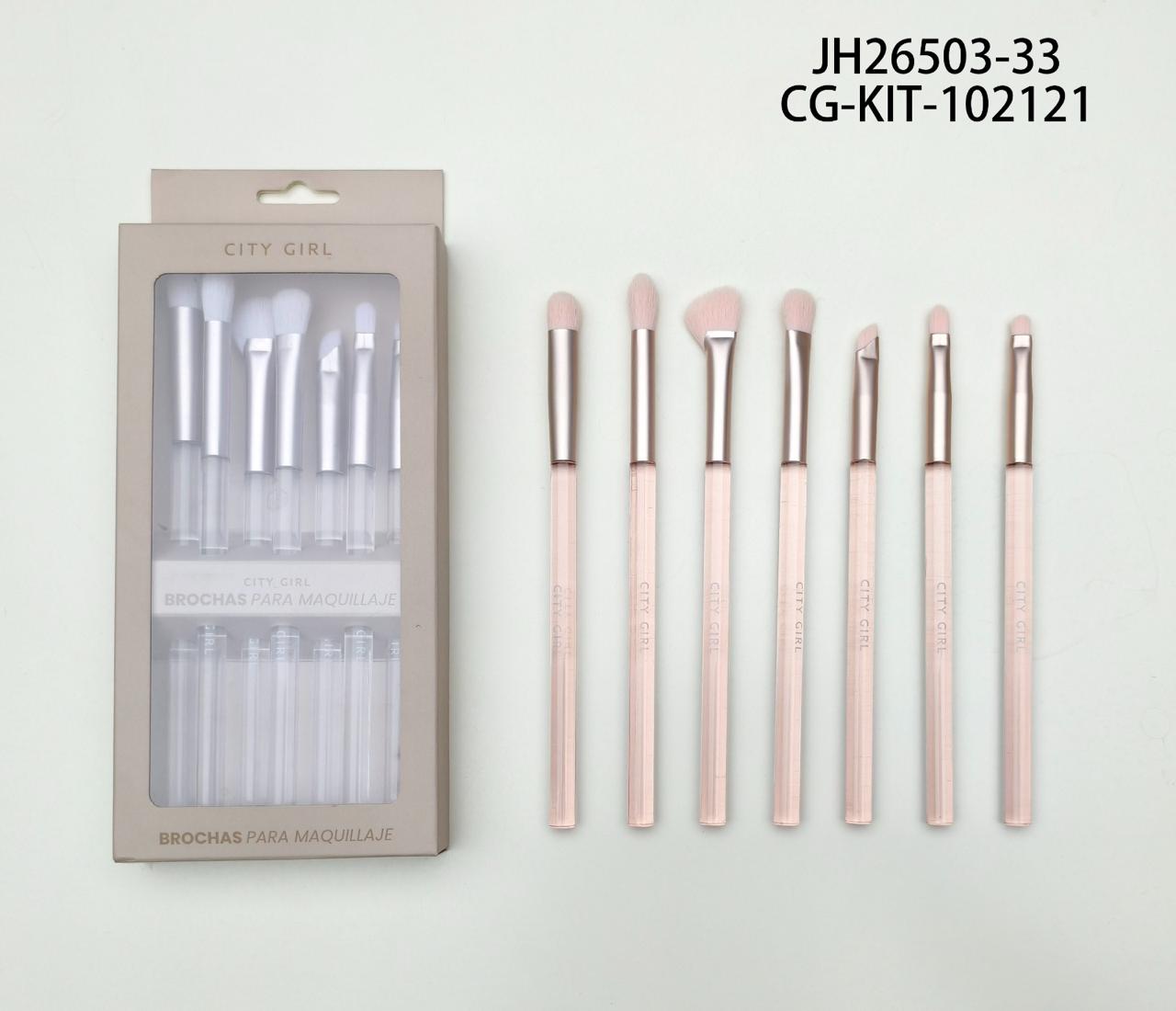 SET DE BROCHAS, 2 COLORES X7 PCS CITY GIRL JH26503-33*480