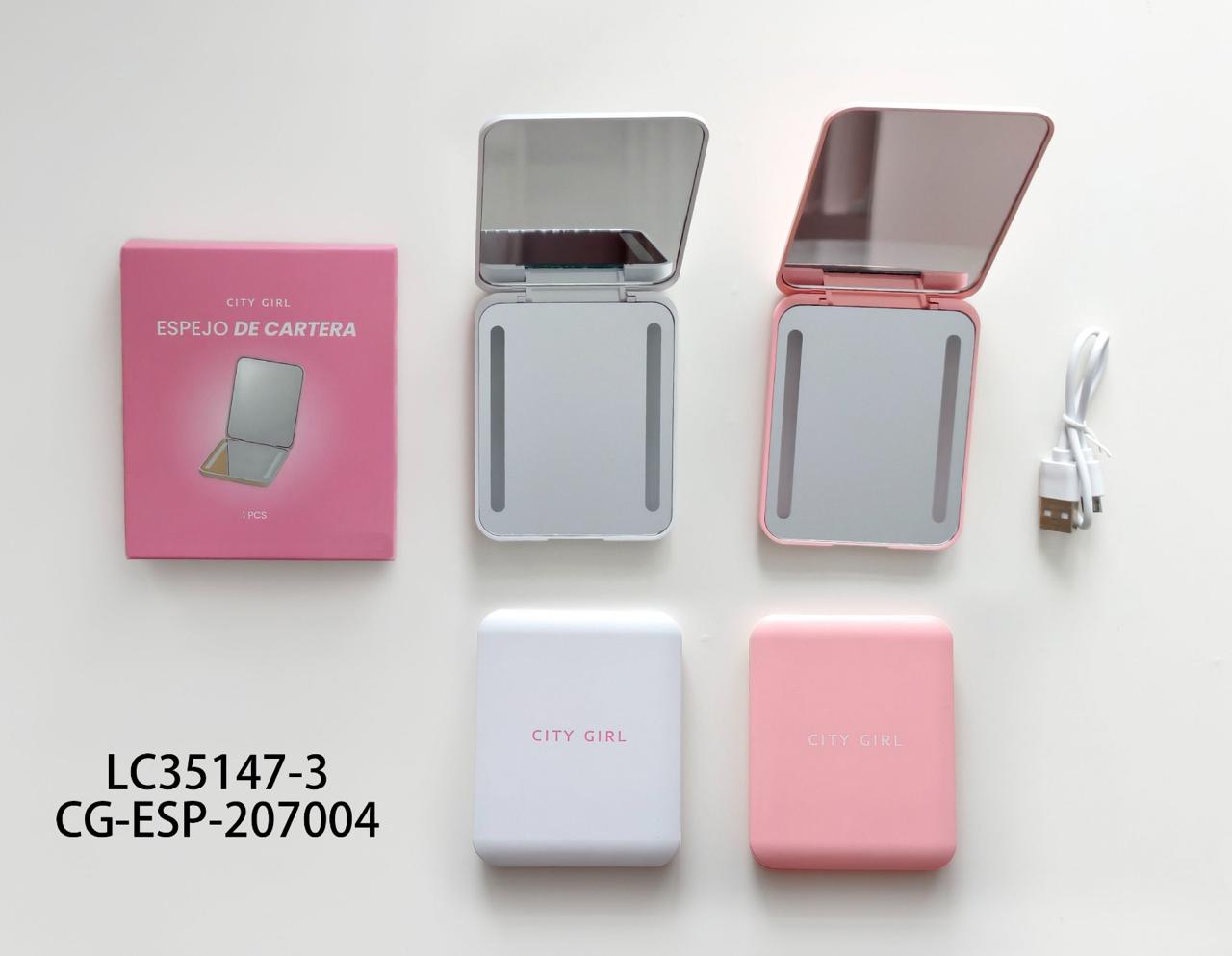 ESPEJO DE CARTERA CON LUZ CITY GIRL LC35147-3*200