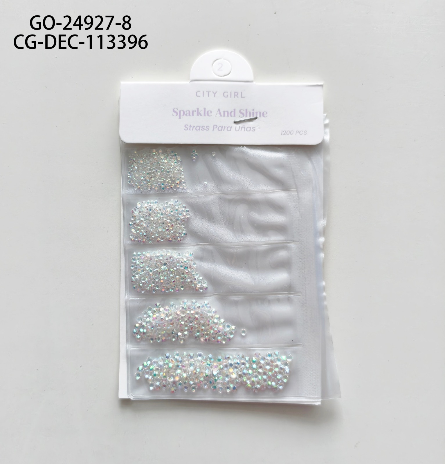 STRASS PARA UÑAS "BLANCO TORNASOLADO" CITY GIRL GO-24927-8*1200