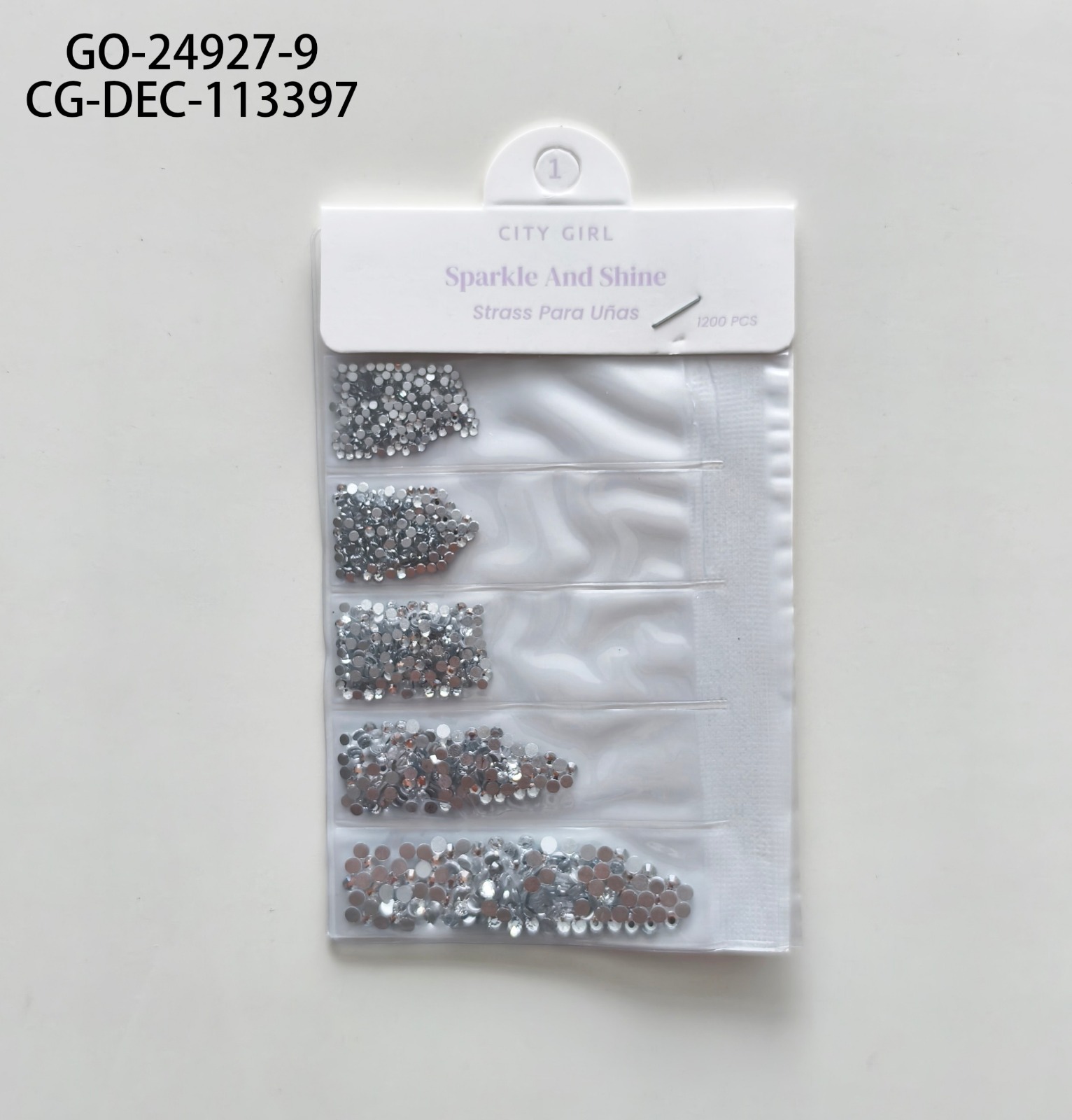STRASS PARA UÑAS "PLATEADO" CITY GIRL GO-24927-9*1200