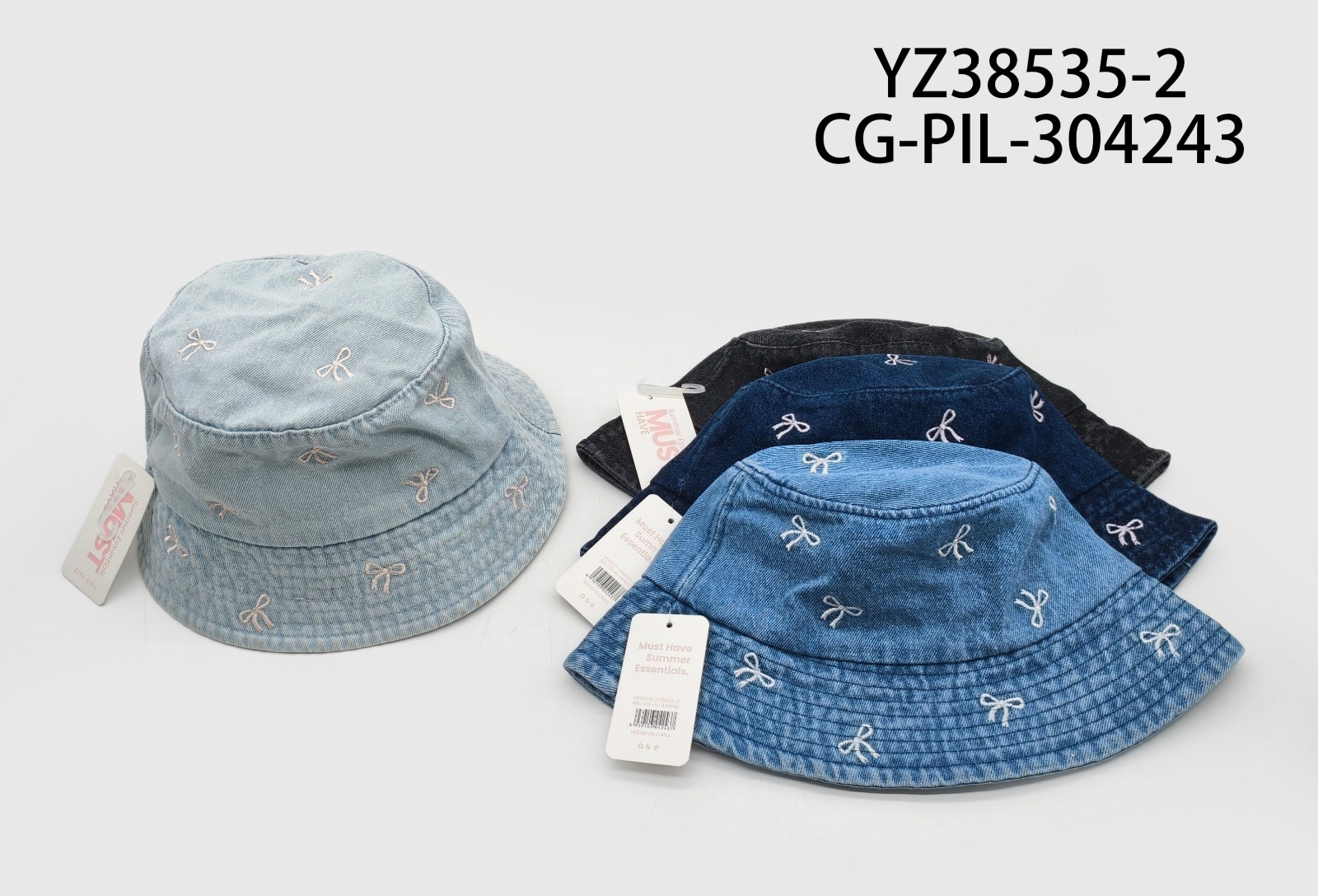 PILUSO DE JEANS CON MOÑITOS, 2 COLORES CITY GIRL YZ38535-2*150